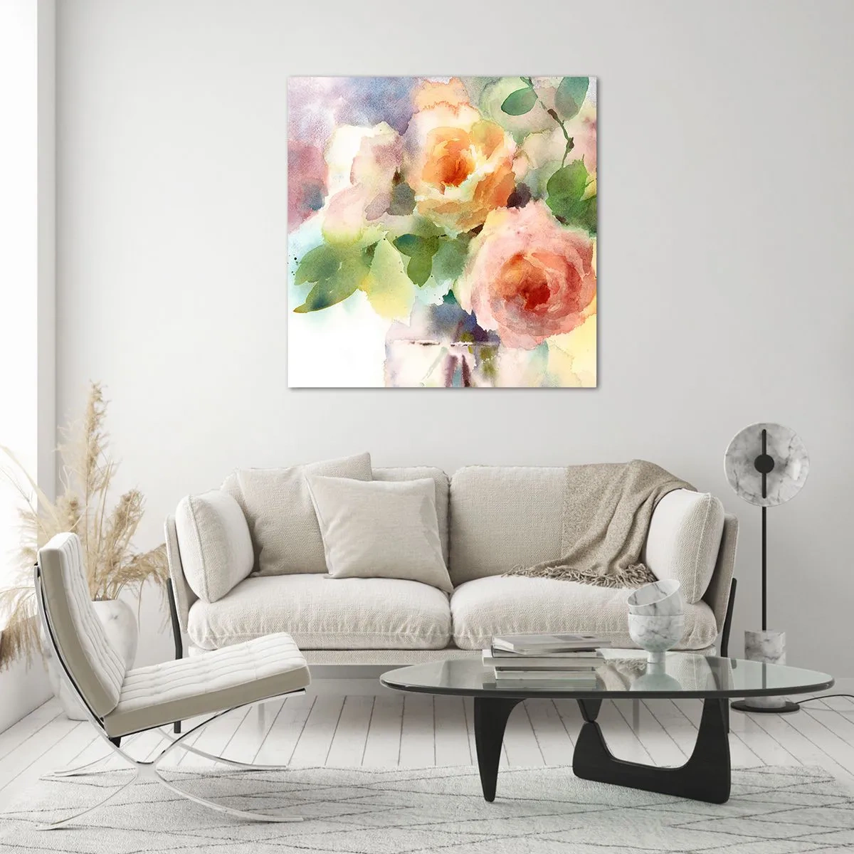 Glass picture - Delicate Like Watercolour - 30x30 cm