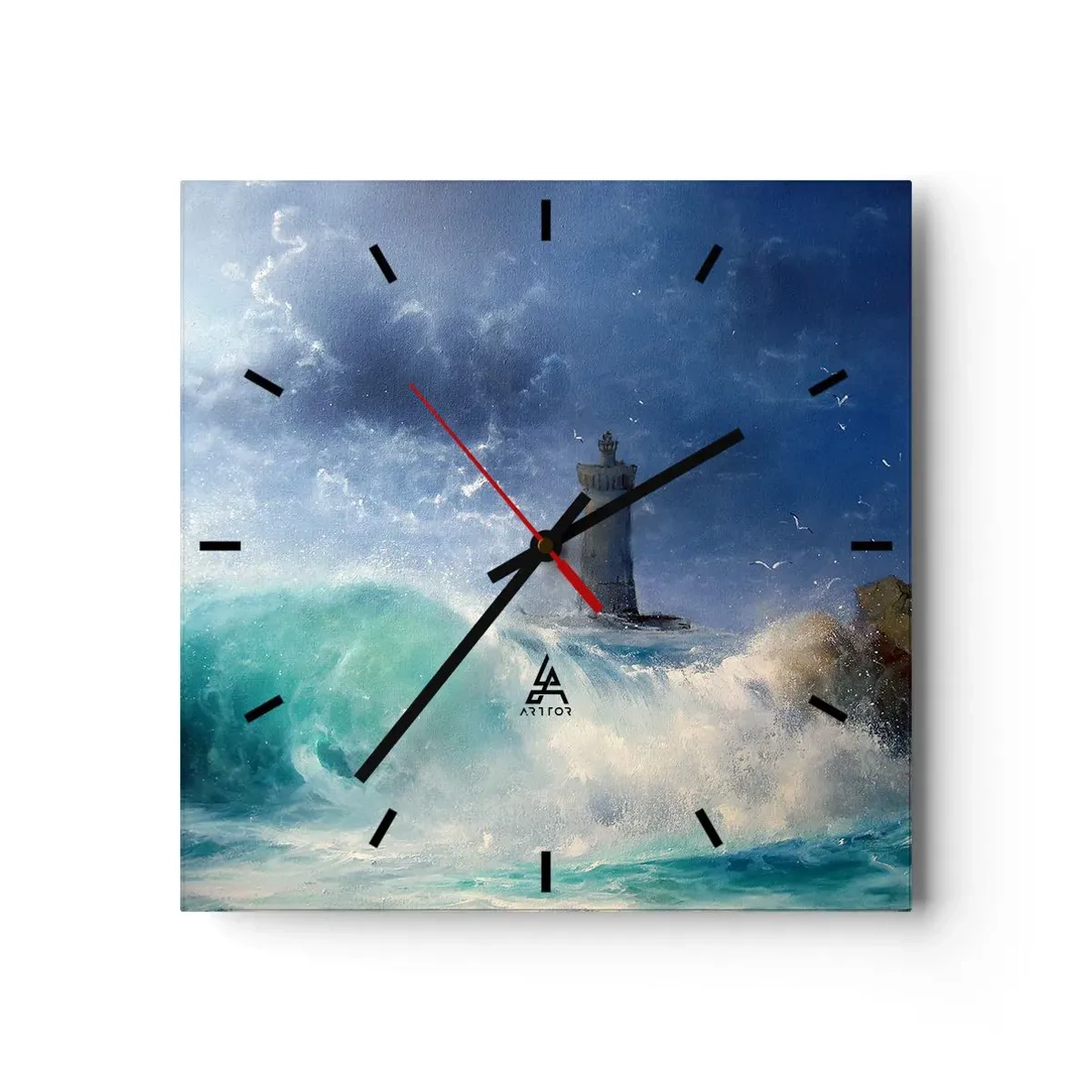 Wall clock - Clock on glass - Standing Guard against the Elements - 40x40 cm