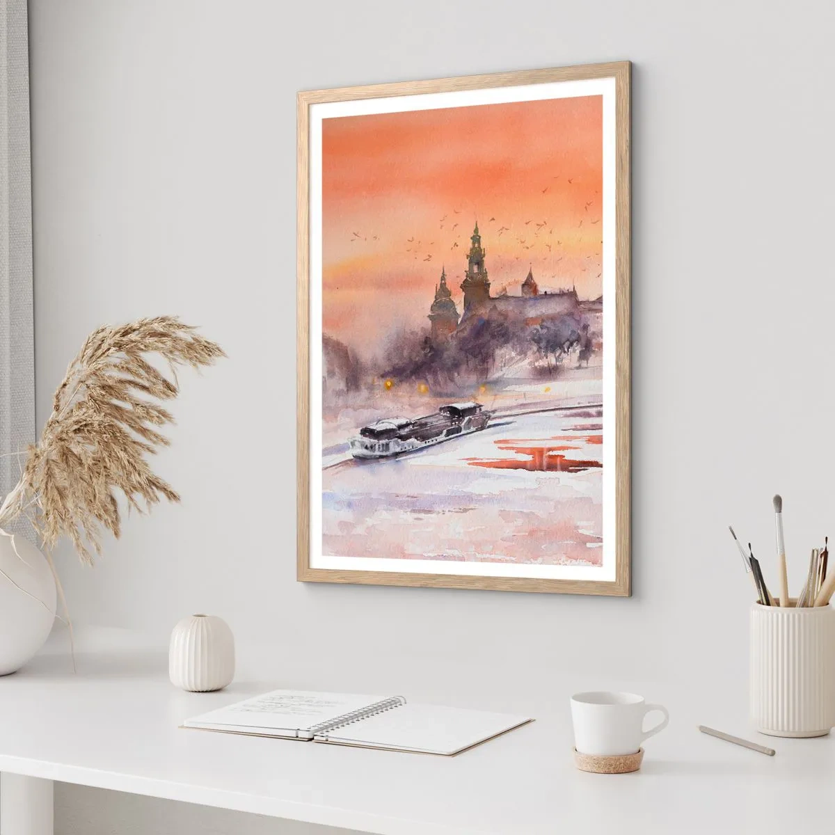 Poster in light oak frame - Royal Sunset - 61x91 cm