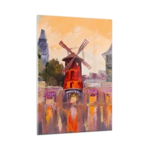 Glass picture - Icons of Paris - Moulin Rouge - 50x70 cm