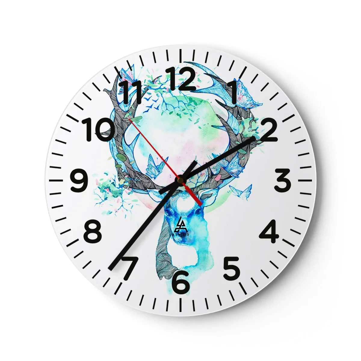 Wall clock - Clock on glass - Power and Gentleness of Nature - 30x30 cm