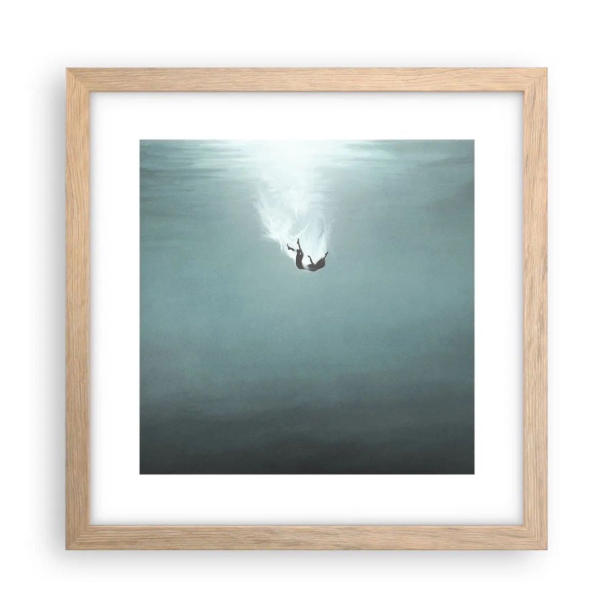 Poster in light oak frame - In the Arms of the Ocean - 30x30 cm