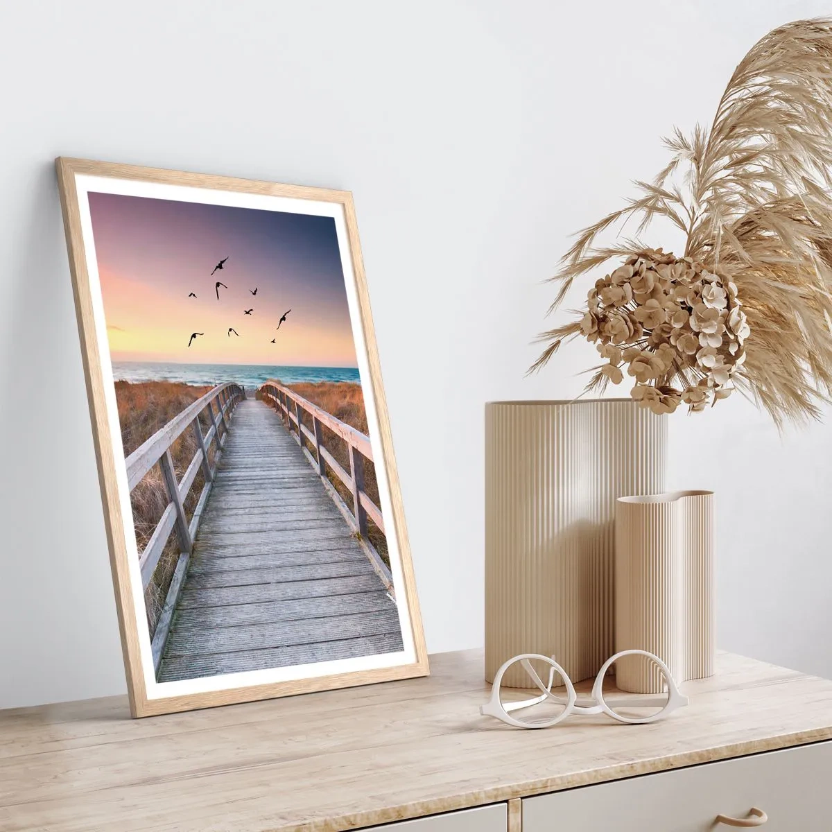 Poster in light oak frame - Space of Highs - 30x40 cm