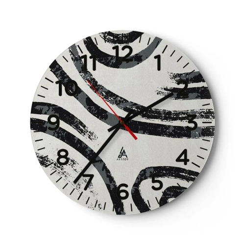 Wall clock - Clock on glass - Stopped Half Way - 30x30 cm