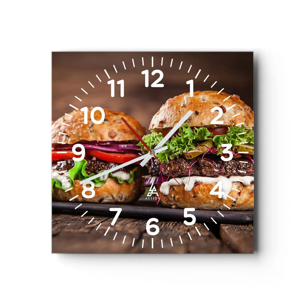 Wall clock - Clock on glass - American Dream - 30x30 cm