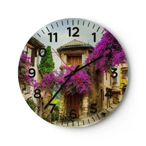 Wall clock - Clock on glass - Under a Flowery Canopy - 30x30 cm