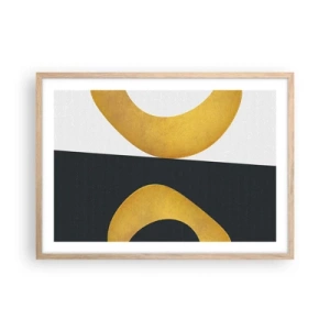 Poster in light oak frame - First Of All: Gold - 70x50 cm