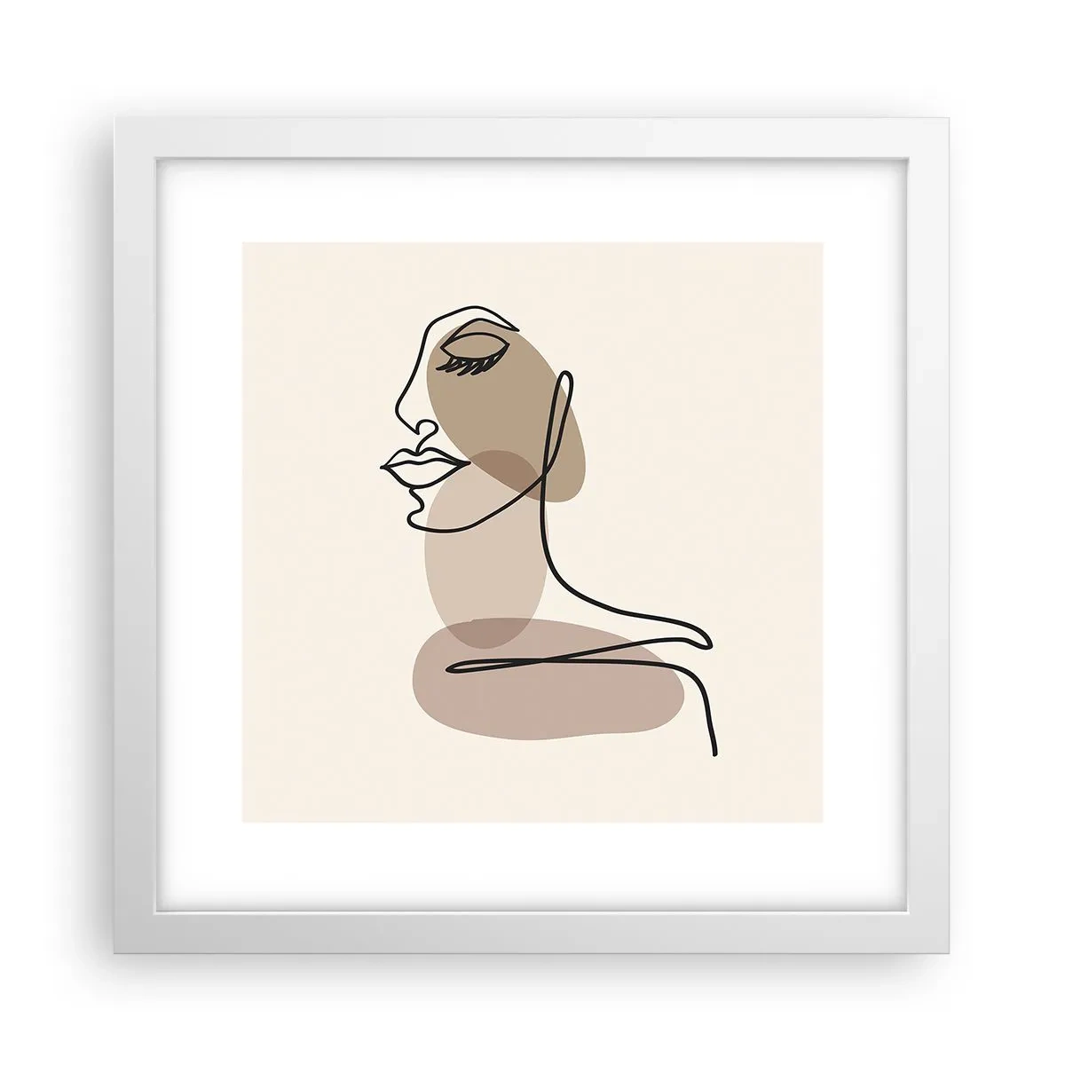 Poster in white frmae - Listening to Herself - 30x30 cm
