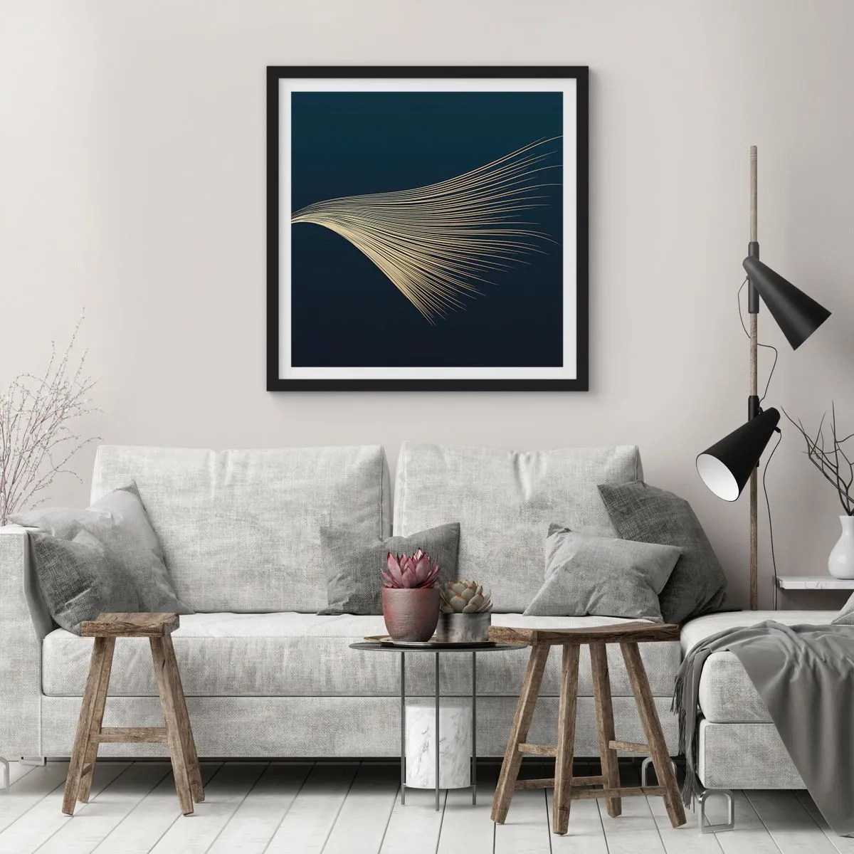 Poster in black frame - Like Angel's Hair - 30x30 cm