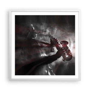 Poster in white frmae - Lost in the Fog of Jazz - 60x60 cm