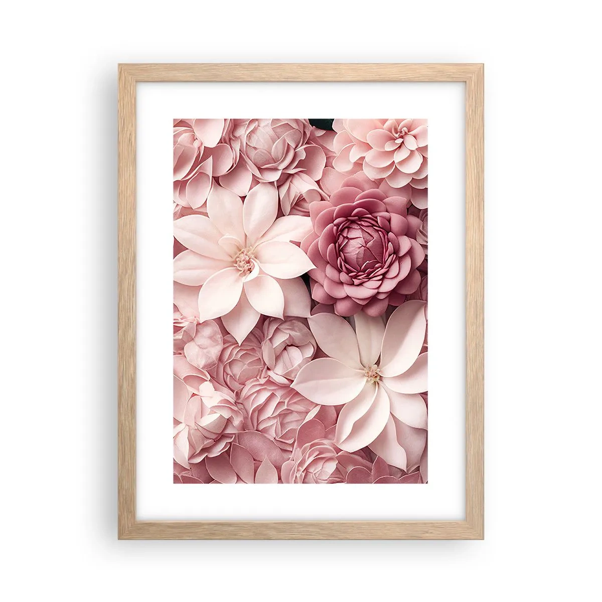 Poster in light oak frame - In Pink Petals - 30x40 cm