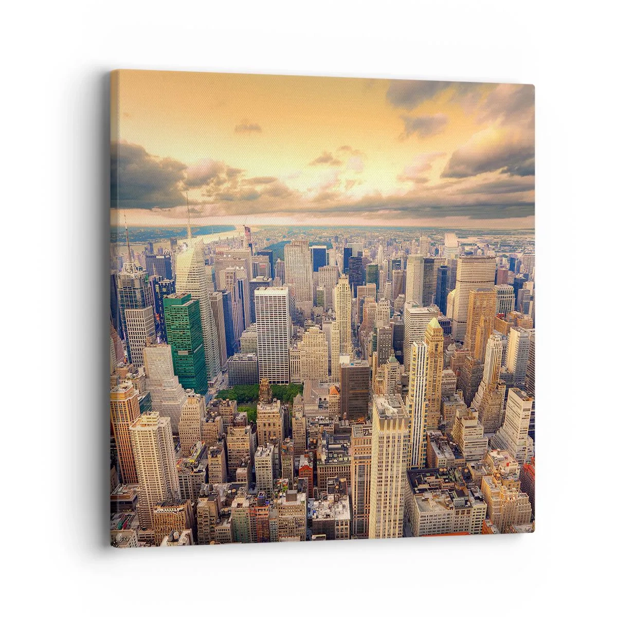 Canvas picture - Metropolis in Gold - 40x40 cm