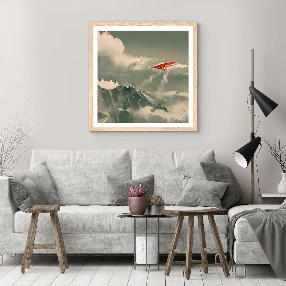 Poster in light oak frame - Fearless Pioneer - 40x40 cm
