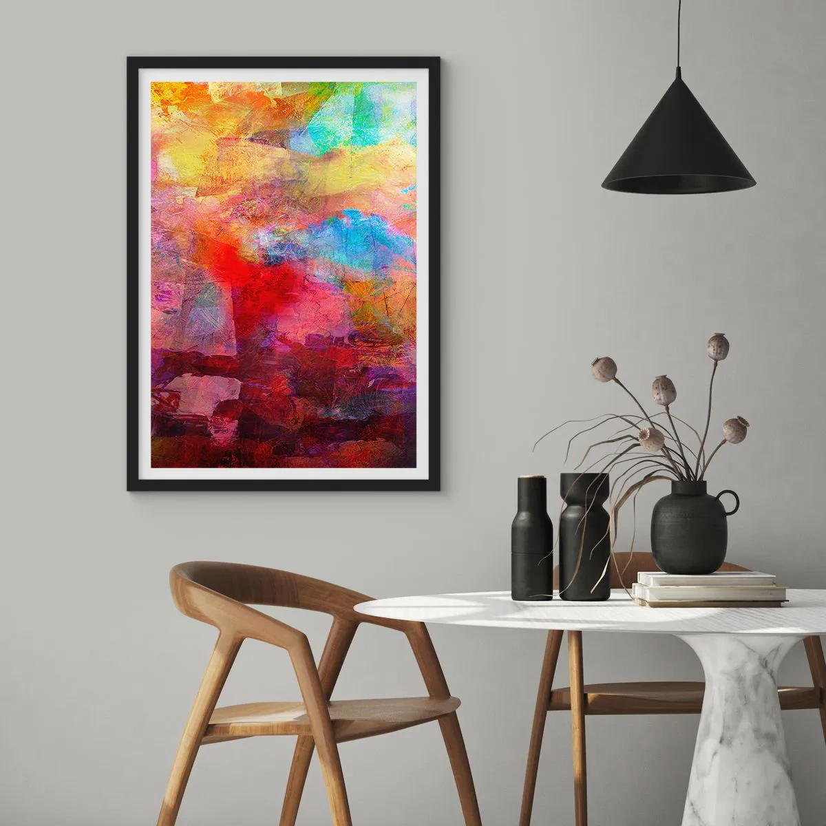 Poster in black frame - Looking inside the Rainbow - 30x40 cm