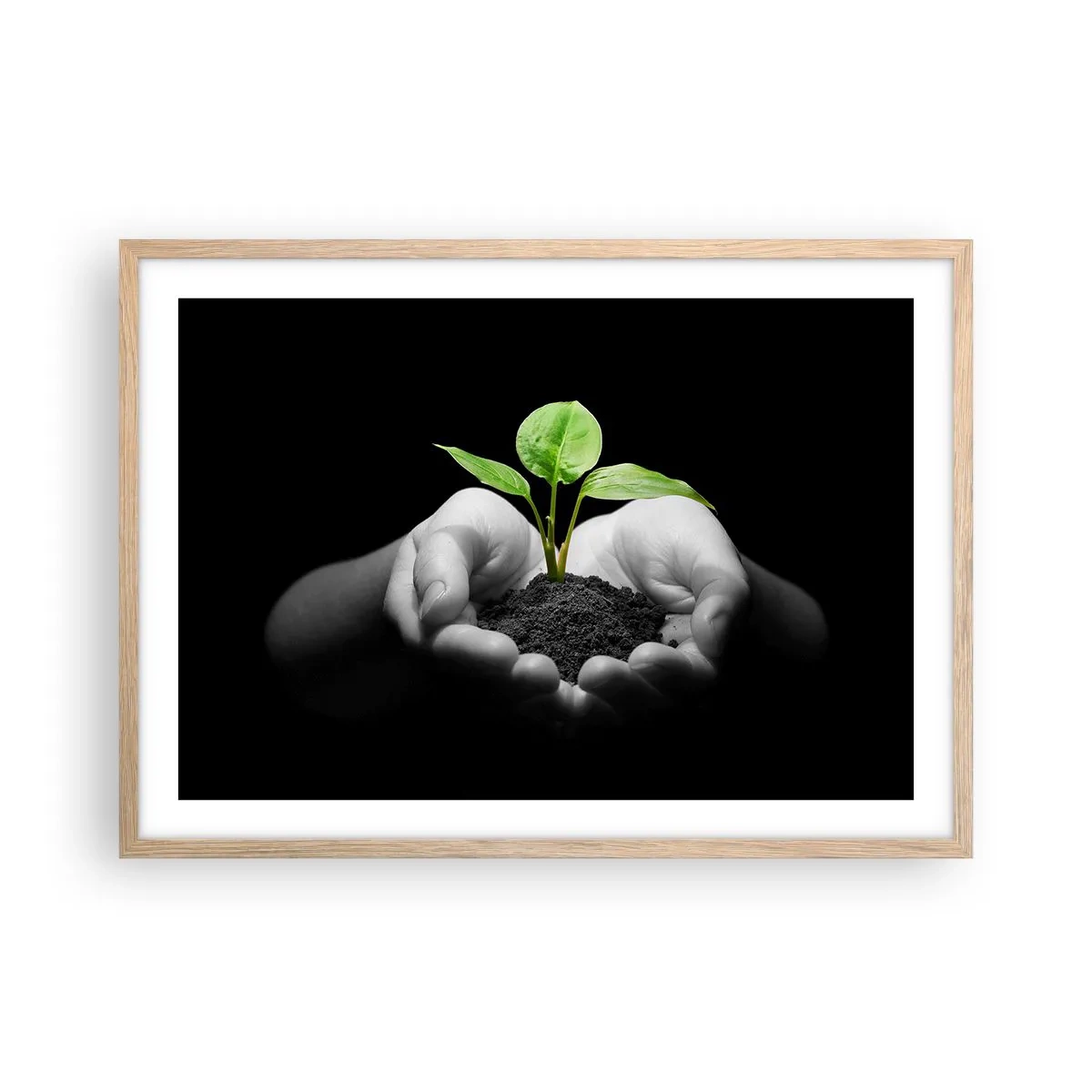 Poster in light oak frame - I Love Nature, I Protect It - 70x50 cm