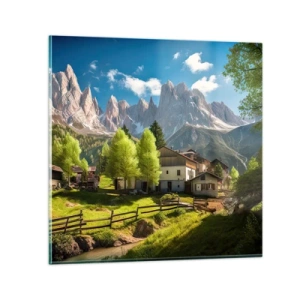 Glass picture - Alpine Idyll - 40x40 cm