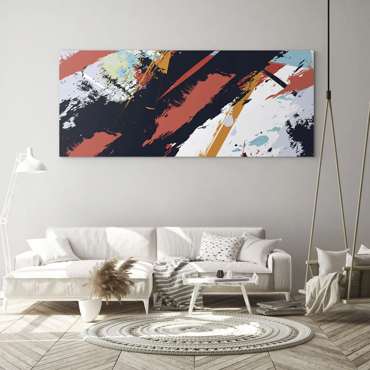 Glass picture - Dynamic Composition - 100x40 cm