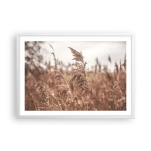Poster in white frmae - Autumn Has Arrived in the Fields - 70x50 cm