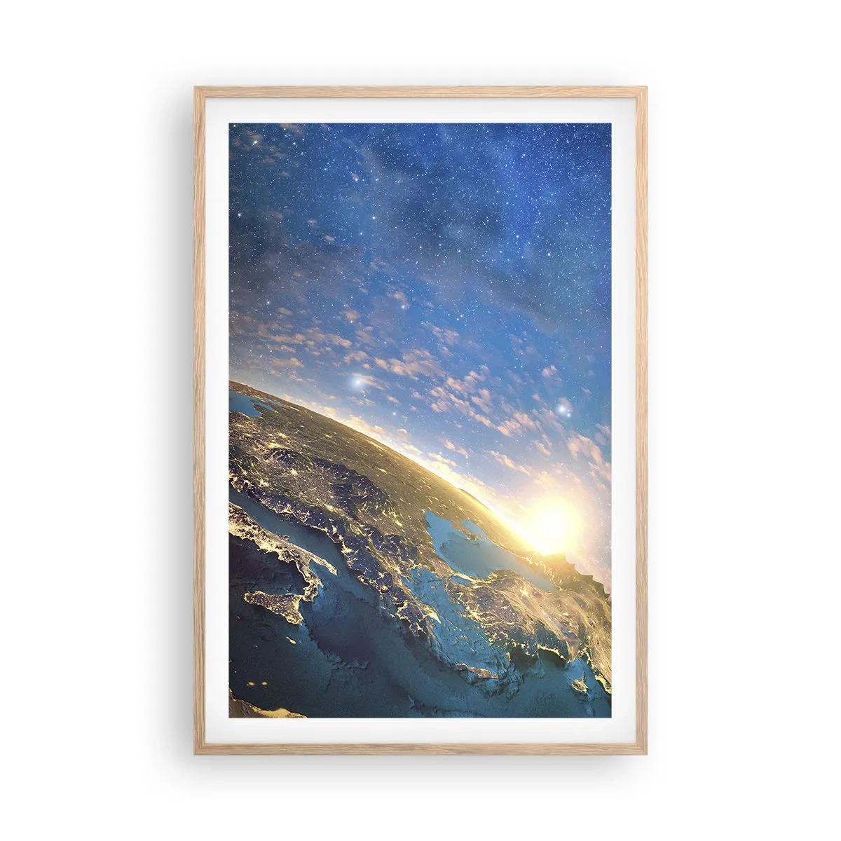 Poster in light oak frame - Let's Look at Each Other from a Distance - 61x91 cm