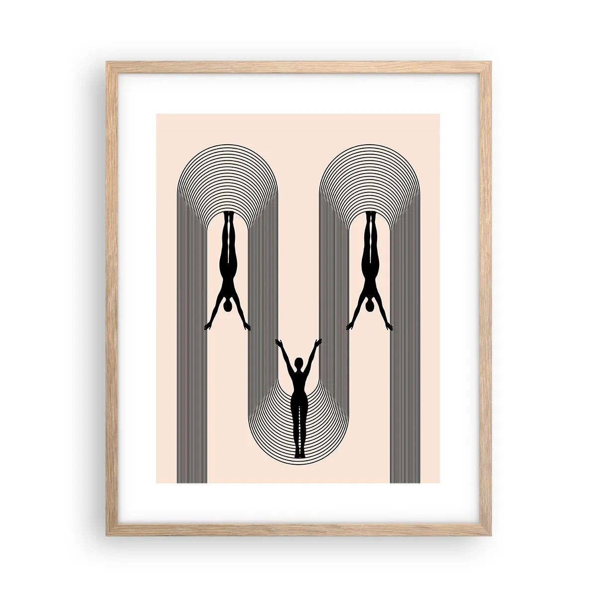 Poster in light oak frame - Upside Down - 40x50 cm