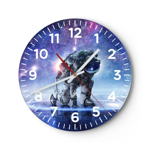 Wall clock - Clock on glass - Starry Night above Me - 40x40 cm