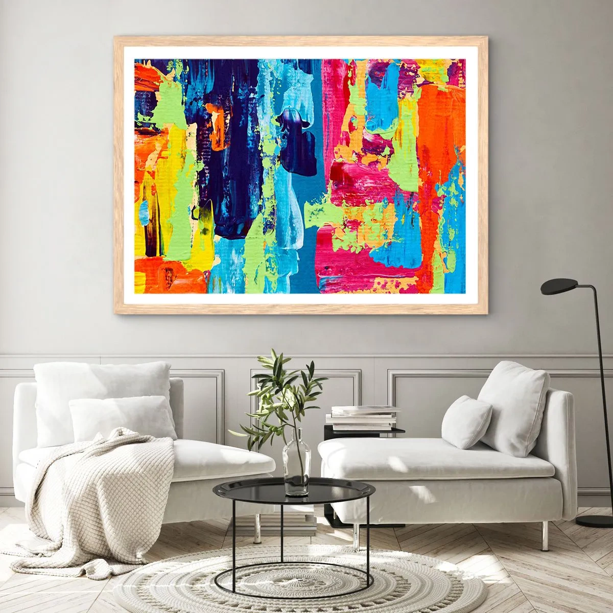 Poster in light oak frame - Life Is Beautiful! - 70x50 cm