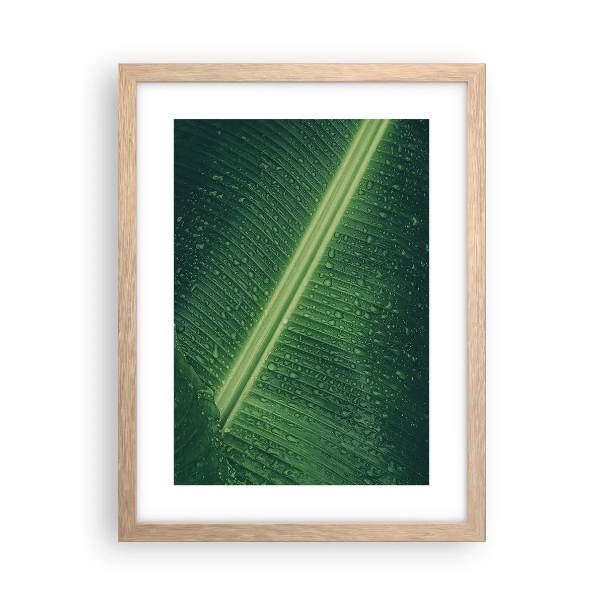 Poster in light oak frame - Structure of Green - 30x40 cm