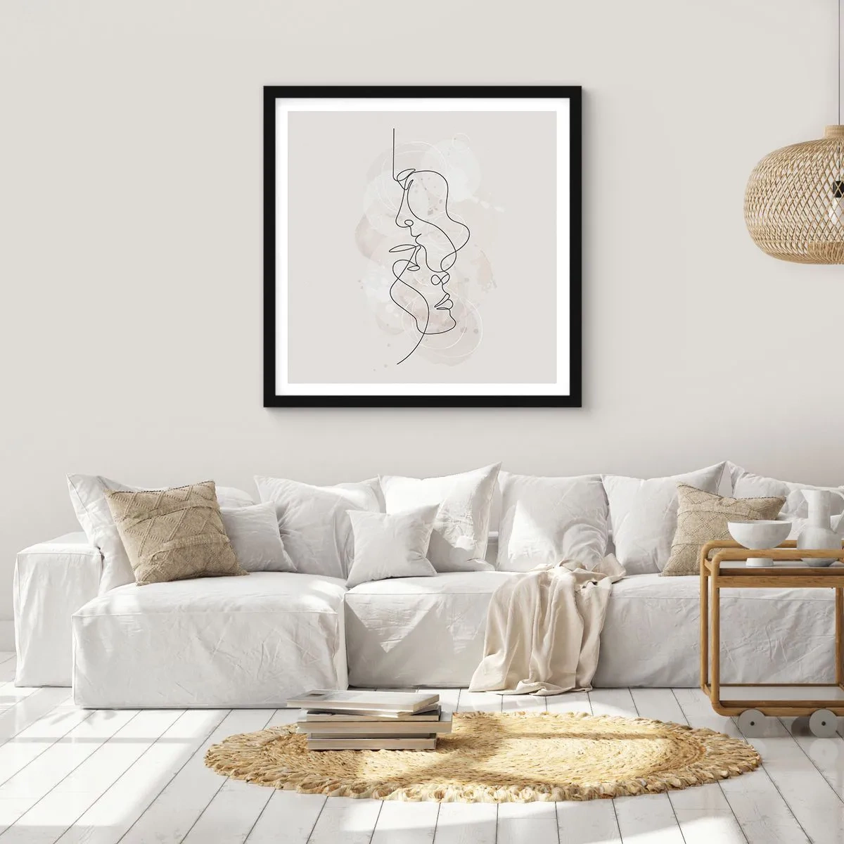 Poster in black frame - Tangled up in an Embrace - 50x50 cm
