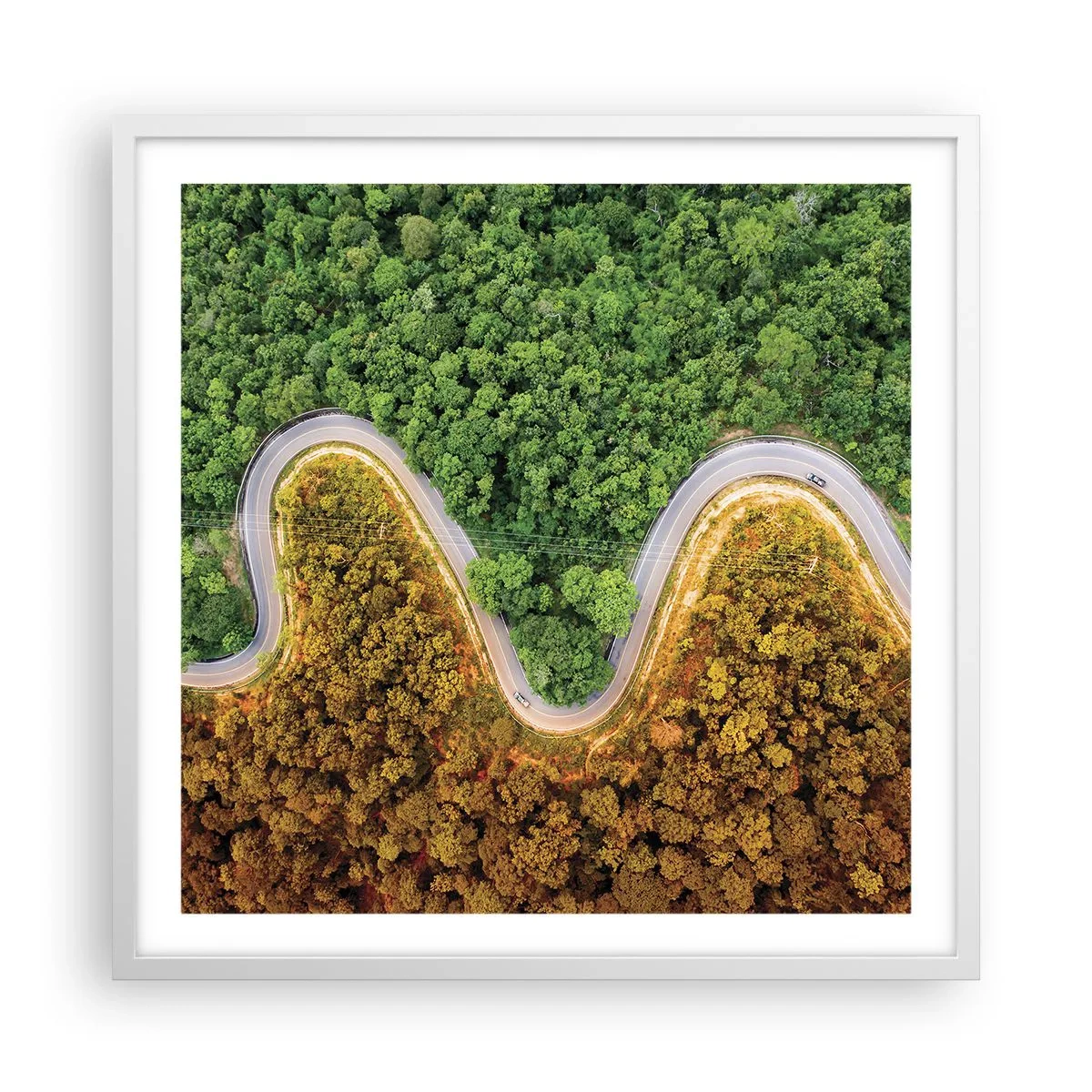 Poster in white frmae - Borders and Breakthroughs - 60x60 cm