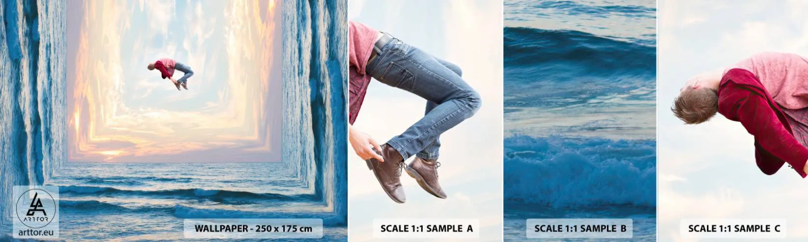 Photo Wallpaper Sample Self-Adhesive Deluxe Sticker - To Another Dimension - Abstraction, Man, Nature - 100x30 cm