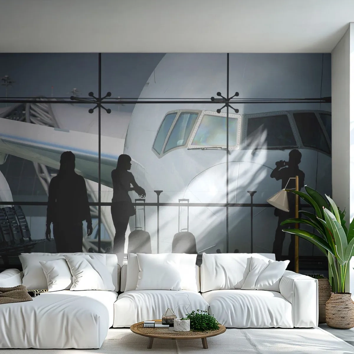 Photo Wallpaper Standard Eco - Via a Vis at the Aiport - Plane, Airport, Travels - 250x175 cm