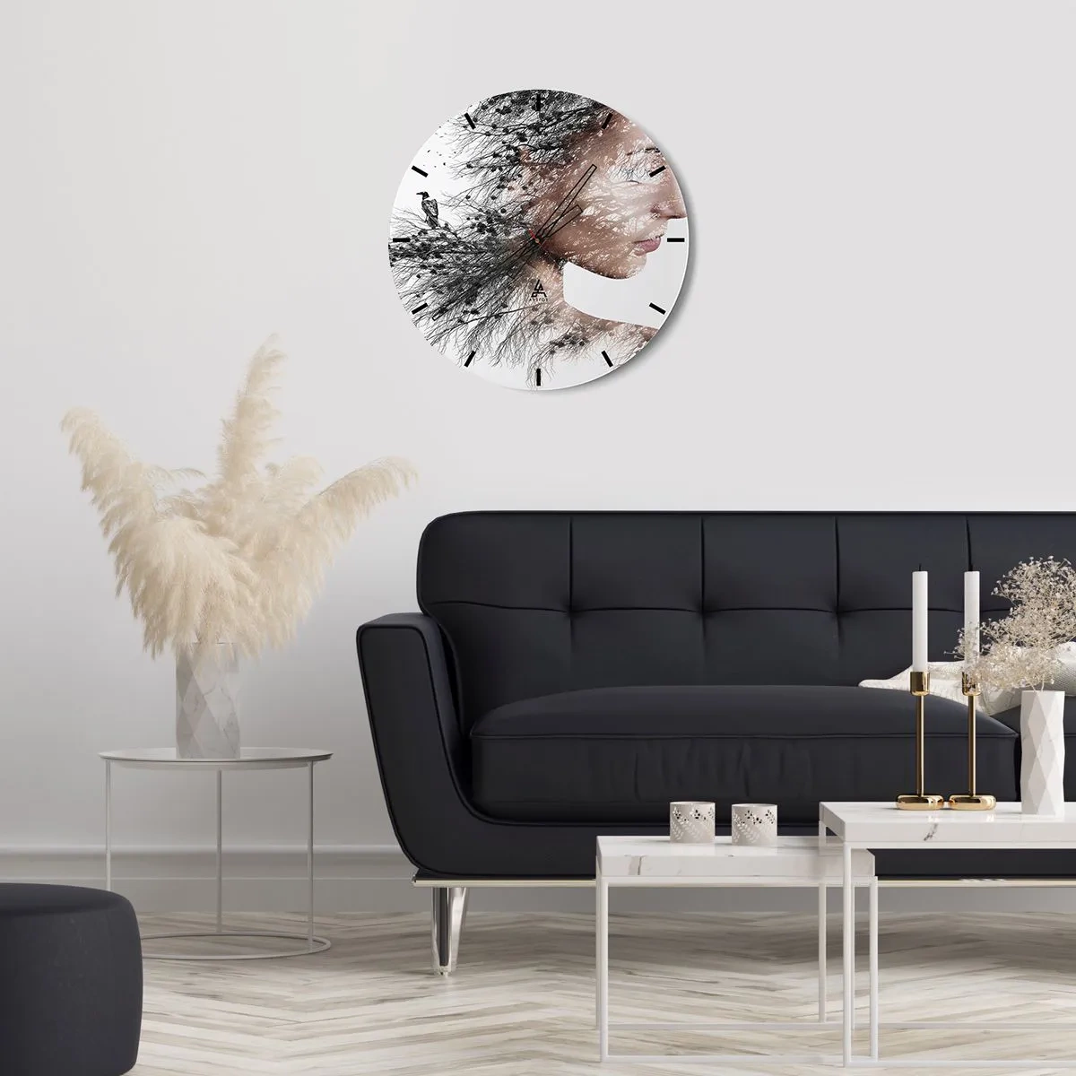 Wall clock - Clock on glass - Spirit of a Forest - 40x40 cm