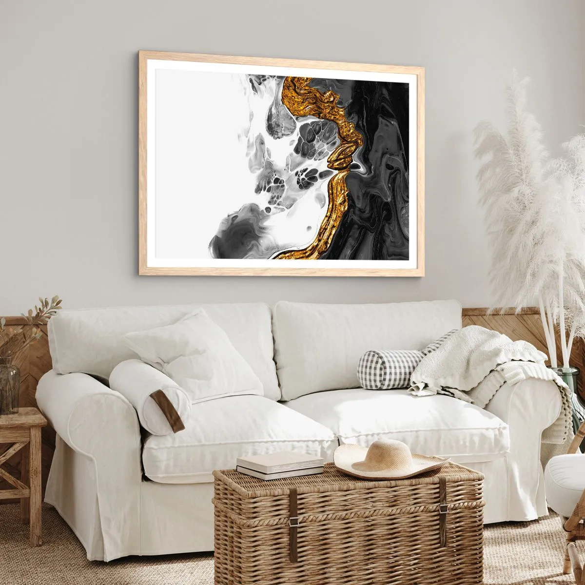 Poster in light oak frame - Limited Composition - 40x30 cm