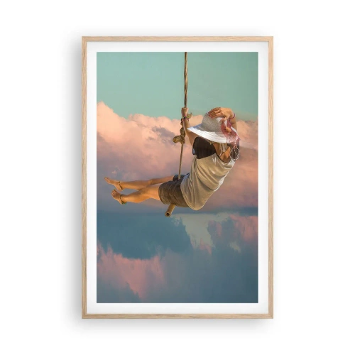 Poster in light oak frame - Fun in the Clouds - 61x91 cm