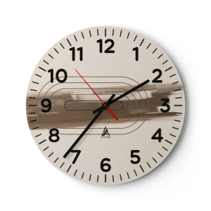 Wall clock - Clock on glass - Blast of Grey - 30x30 cm
