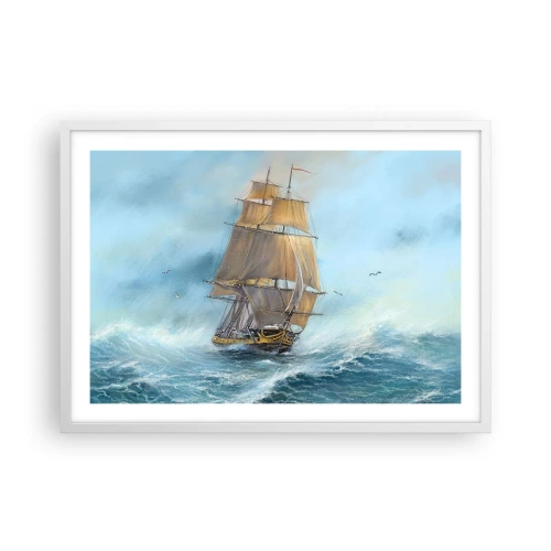 Poster in white frmae - Gliding on the Waves - 70x50 cm