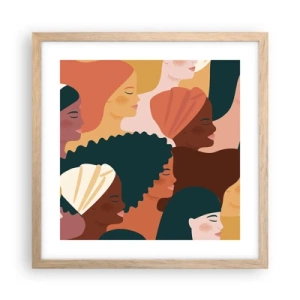 Poster in light oak frame - Pure Womanhood - 40x40 cm