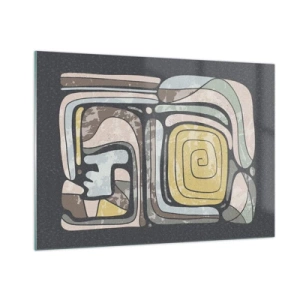 Glass picture - Abstract in Precolumbian Style  - 100x70 cm