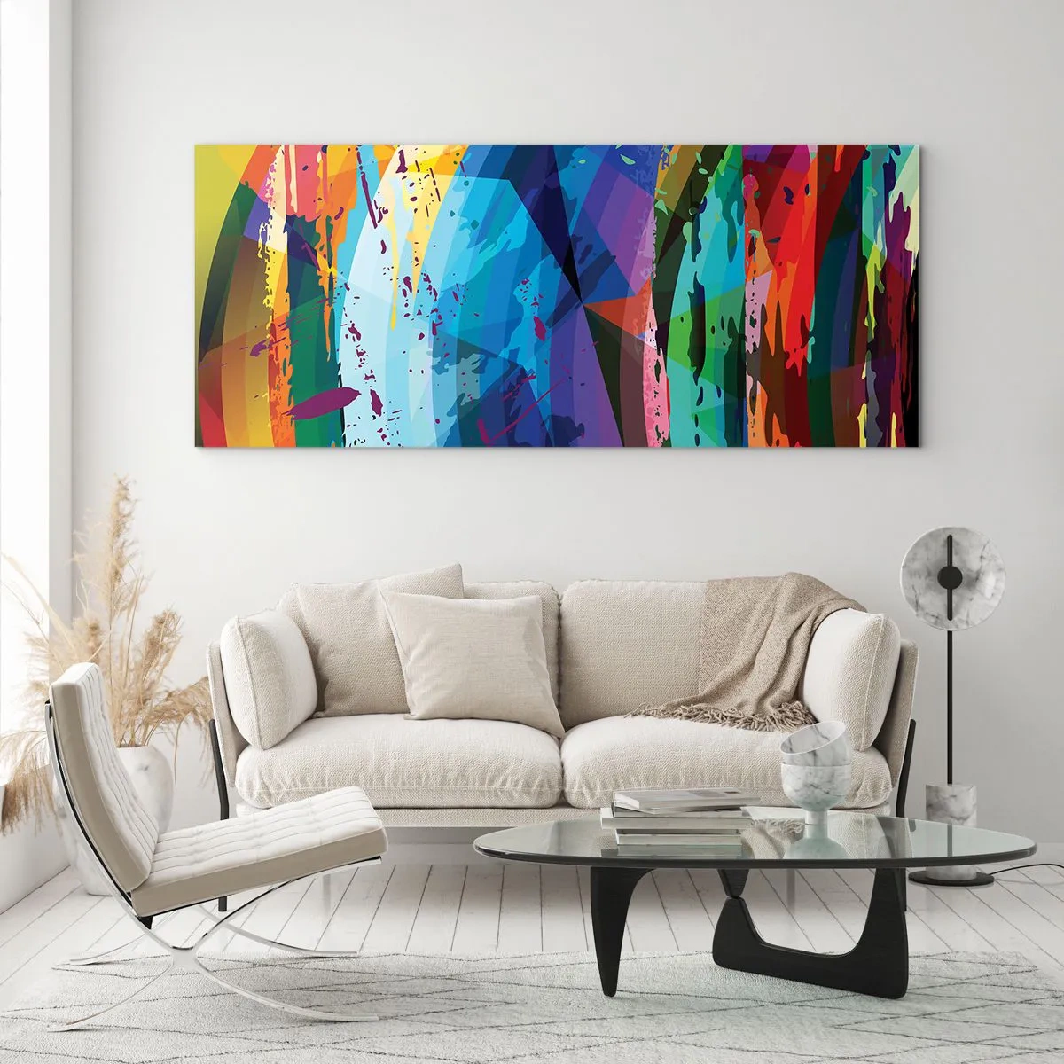Glass picture - Outburst of Colours - 160x50 cm