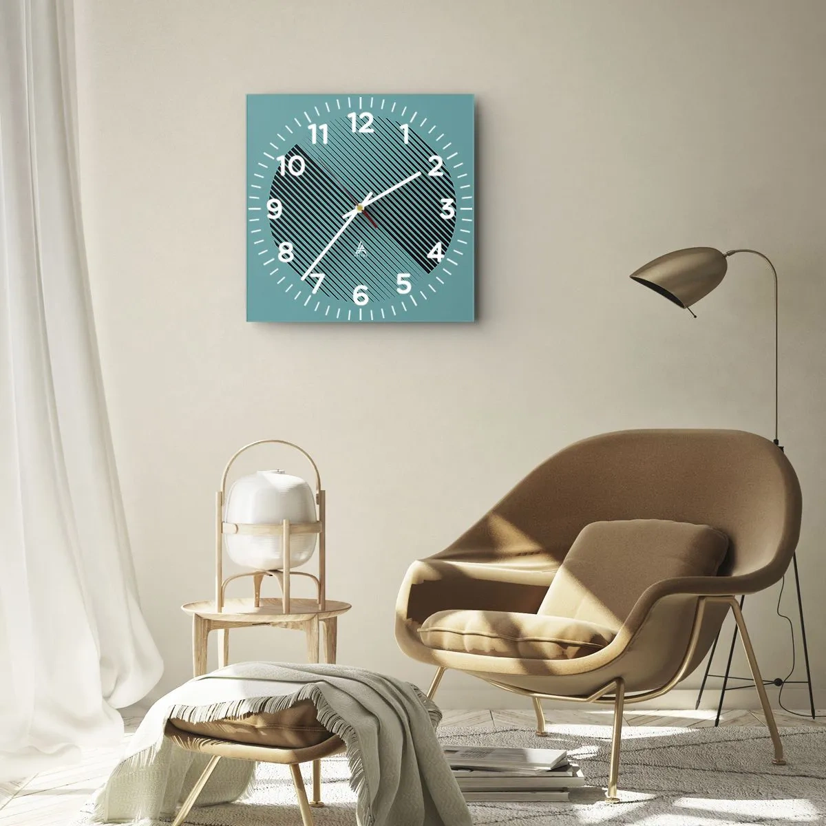 Wall clock - Clock on glass - Circle - Geometrical Variation - 40x40 cm