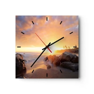 Wall clock - Clock on glass - Shiny Breeze of the Evening - 40x40 cm