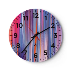 Wall clock - Clock on glass - Like a Rainbow - 30x30 cm