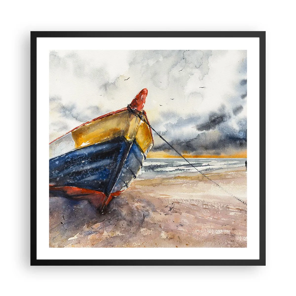 Poster in black frame - Rest On the Shore - 60x60 cm