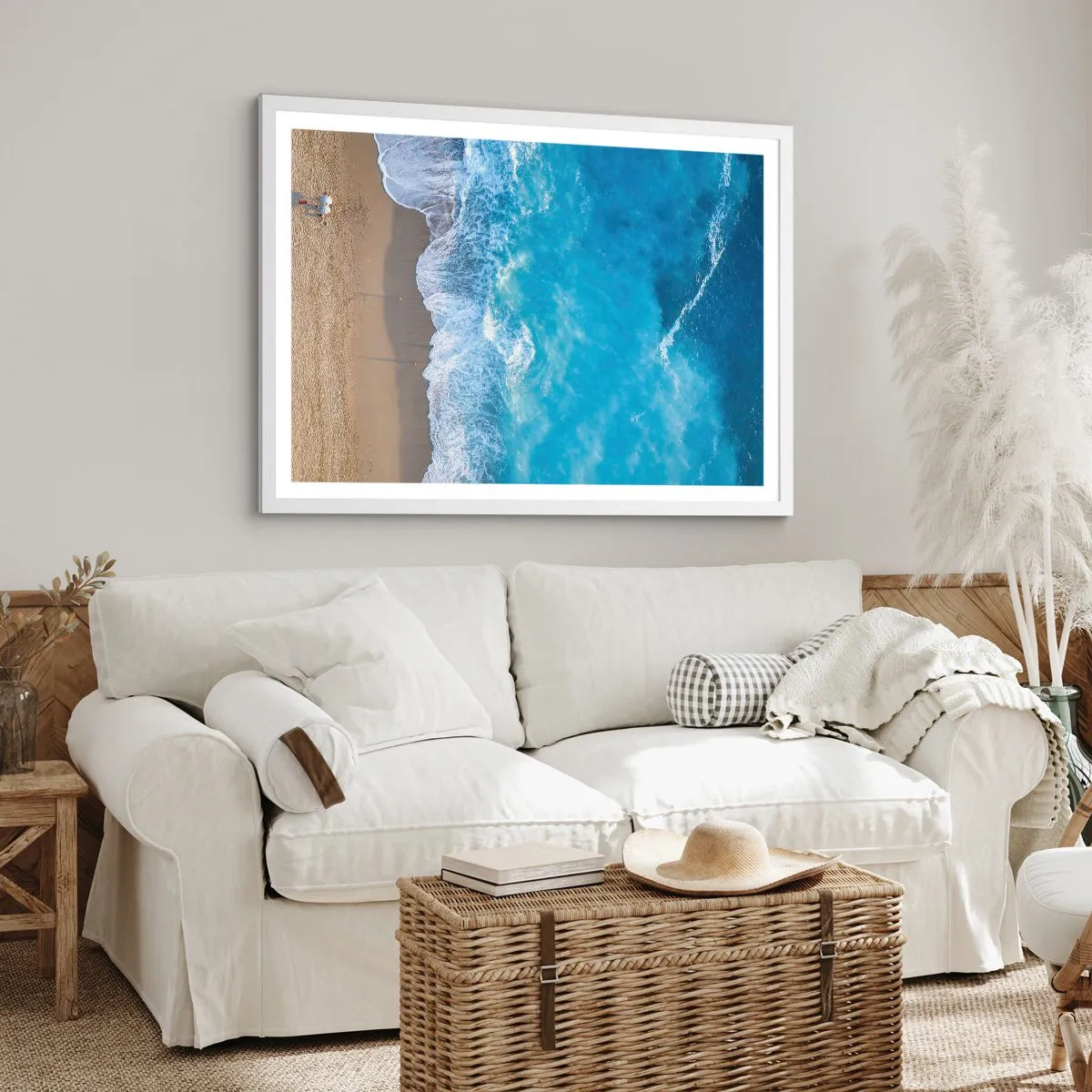 Poster in white frmae - Power of the Blue - 50x40 cm