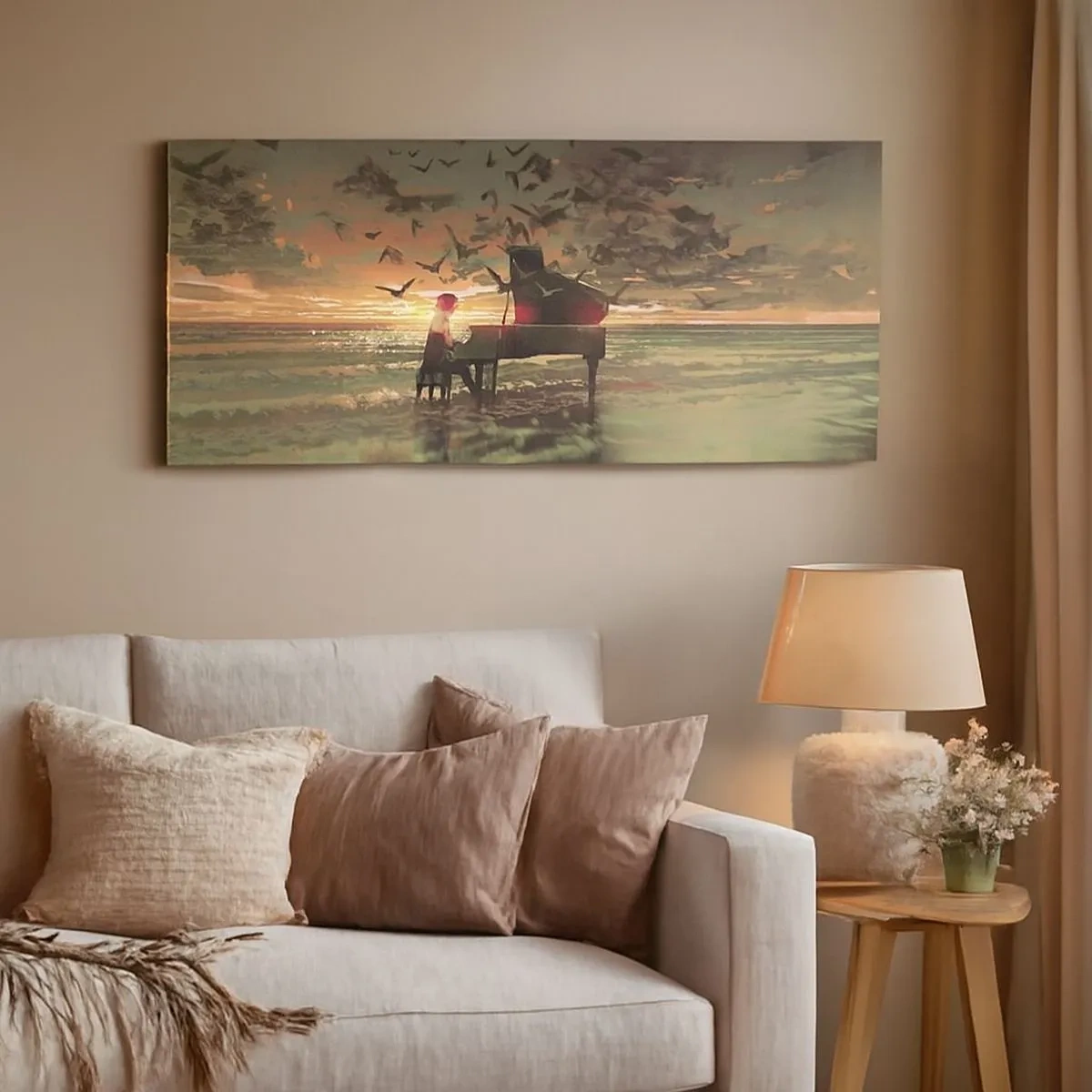 Canvas picture - Concert for Piano and Waves - 100x40 cm
