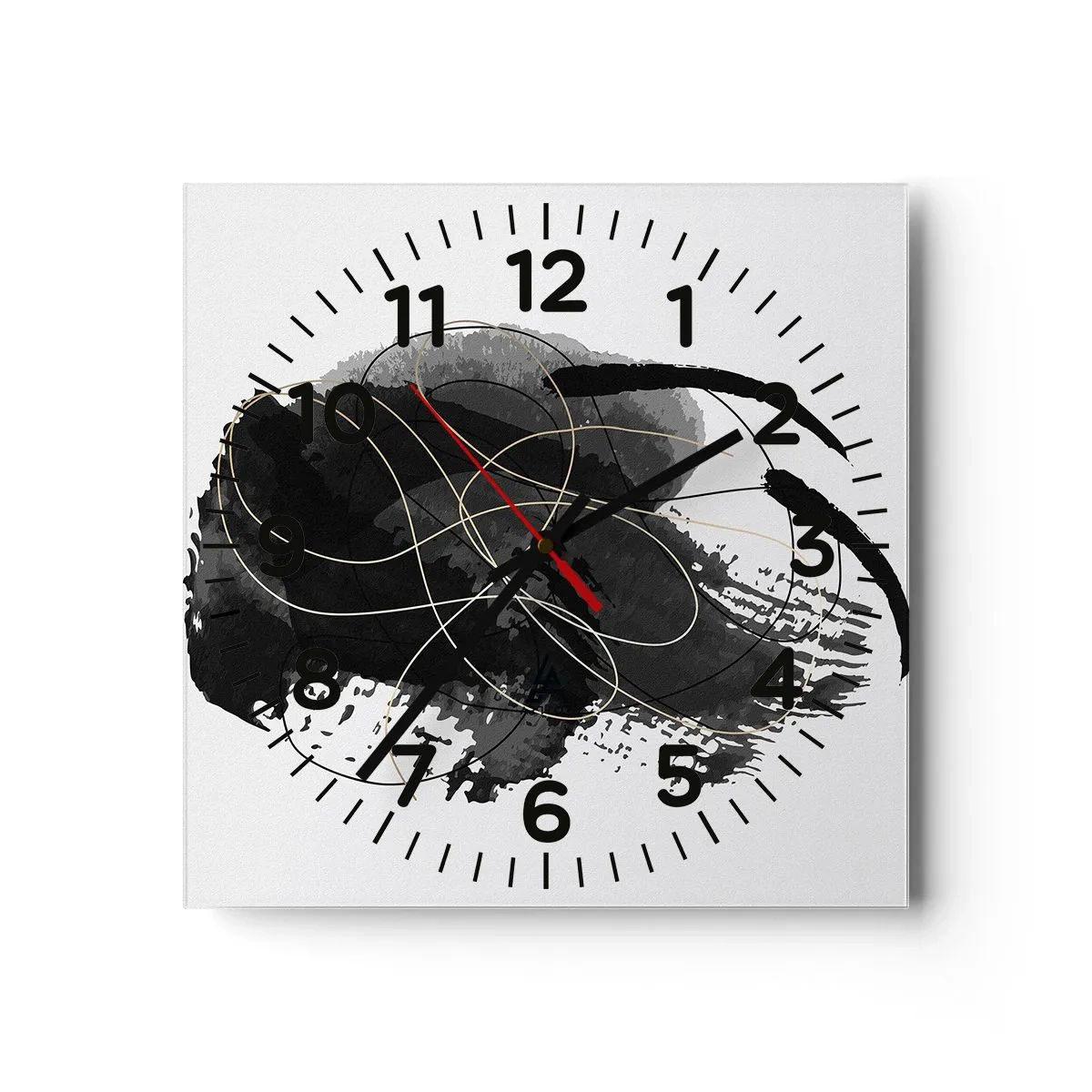 Wall clock - Clock on glass - Made from Black - 40x40 cm