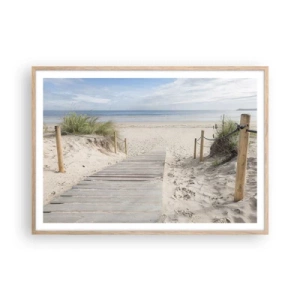 Poster in light oak frame - Until the Horizon - 100x70 cm