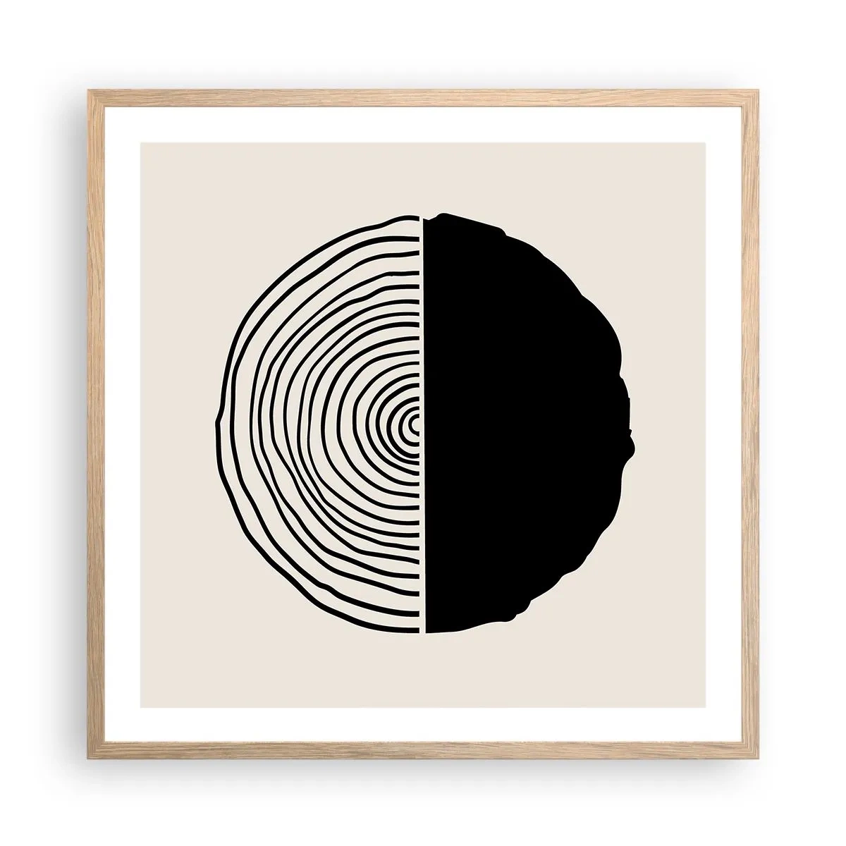 Poster in light oak frame - Half-half - 60x60 cm