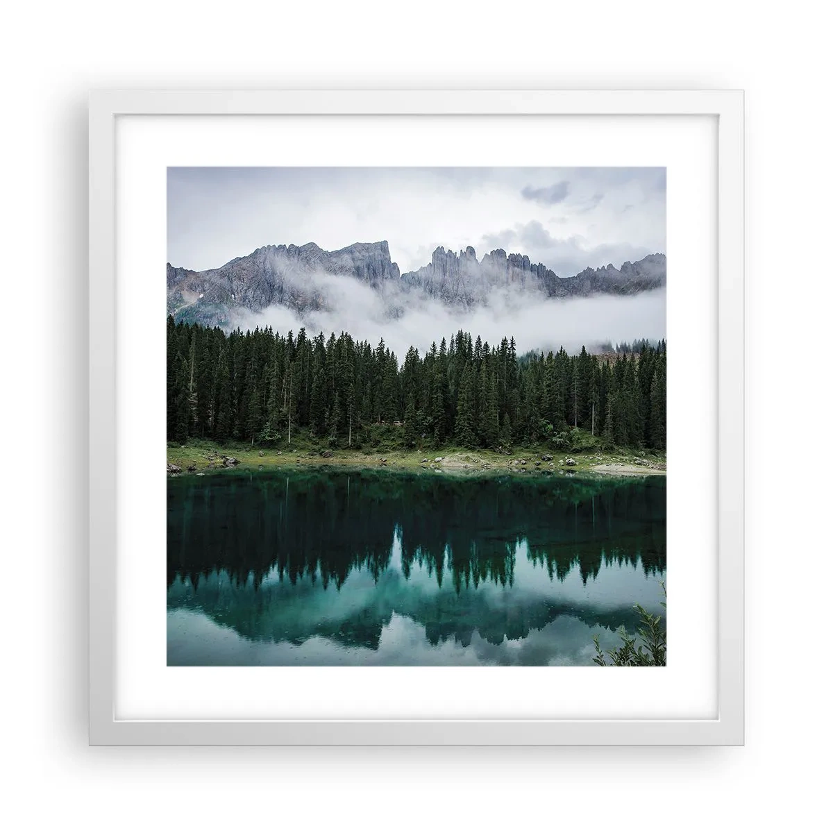 Poster in white frmae - Quiet Please, Let's Not Wake Up Still Waters - 40x40 cm