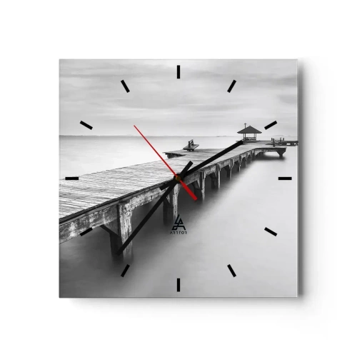 Wall clock - Clock on glass - Into the Distance - 40x40 cm